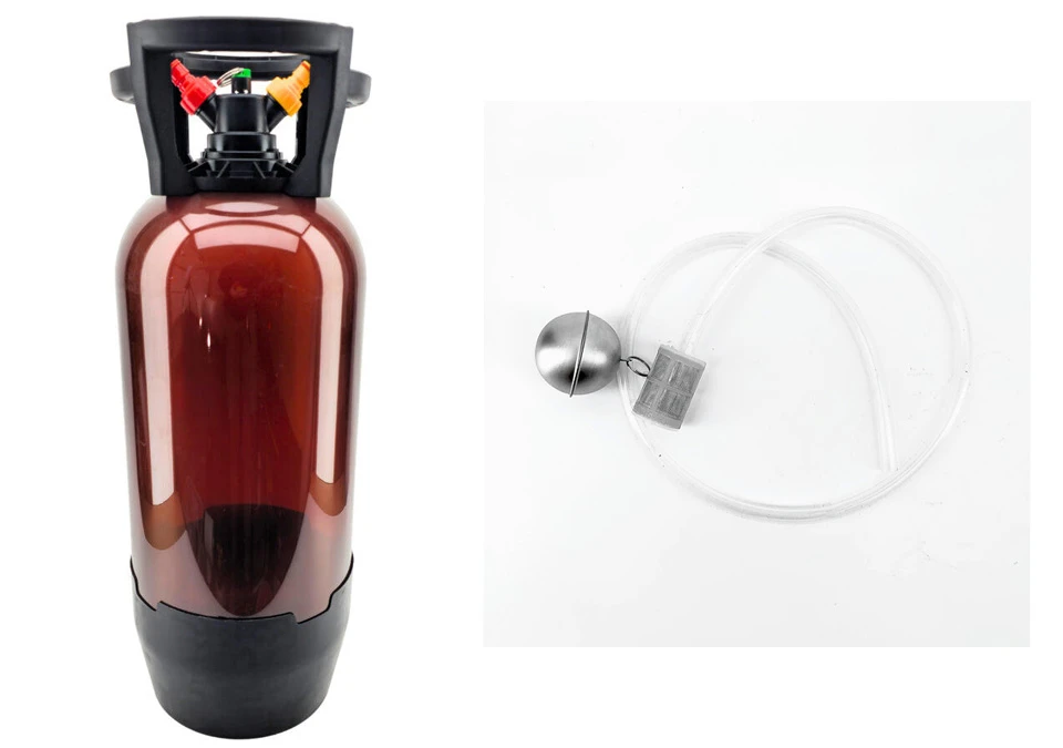 PET Keg 20L Oxebar Amber med Kulkopplingar, Dip Tube, Filter, Floater & Handtag