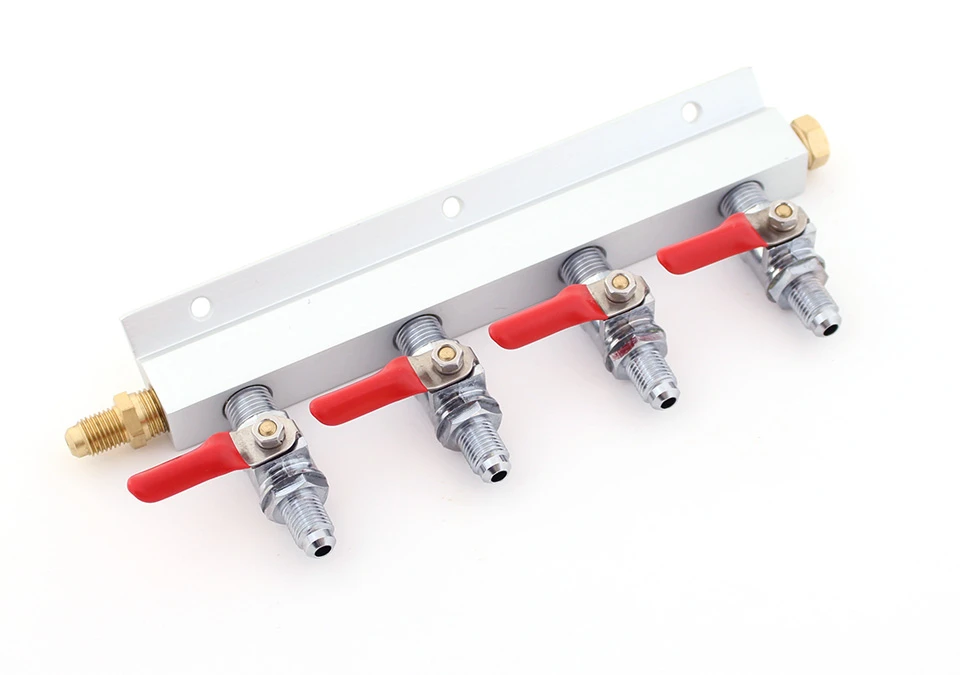 Gasfördelare - CO2 Manifold 4-vägs 1/4" MFL